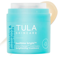 TULA Bedtime Bright Vita-Charge overnight treatment jar for brighter mornings.