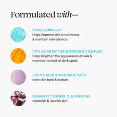 TULA Bedtime with vitamin C and niacinamide ingredients, brightening potential.