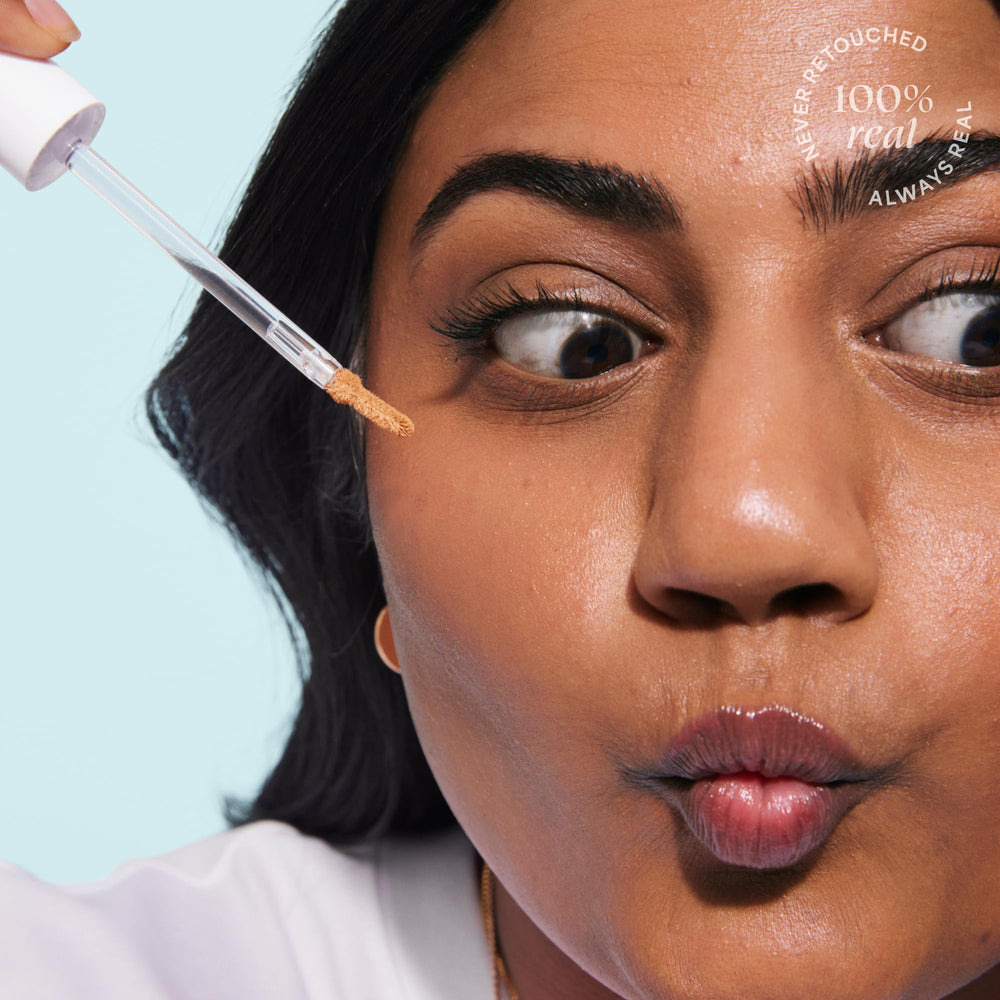 TULA concealer texture close-up highlighting breathable formula.