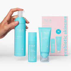 TULA Clear It Up gel texture close-up highlighting exfoliating pore clearing.