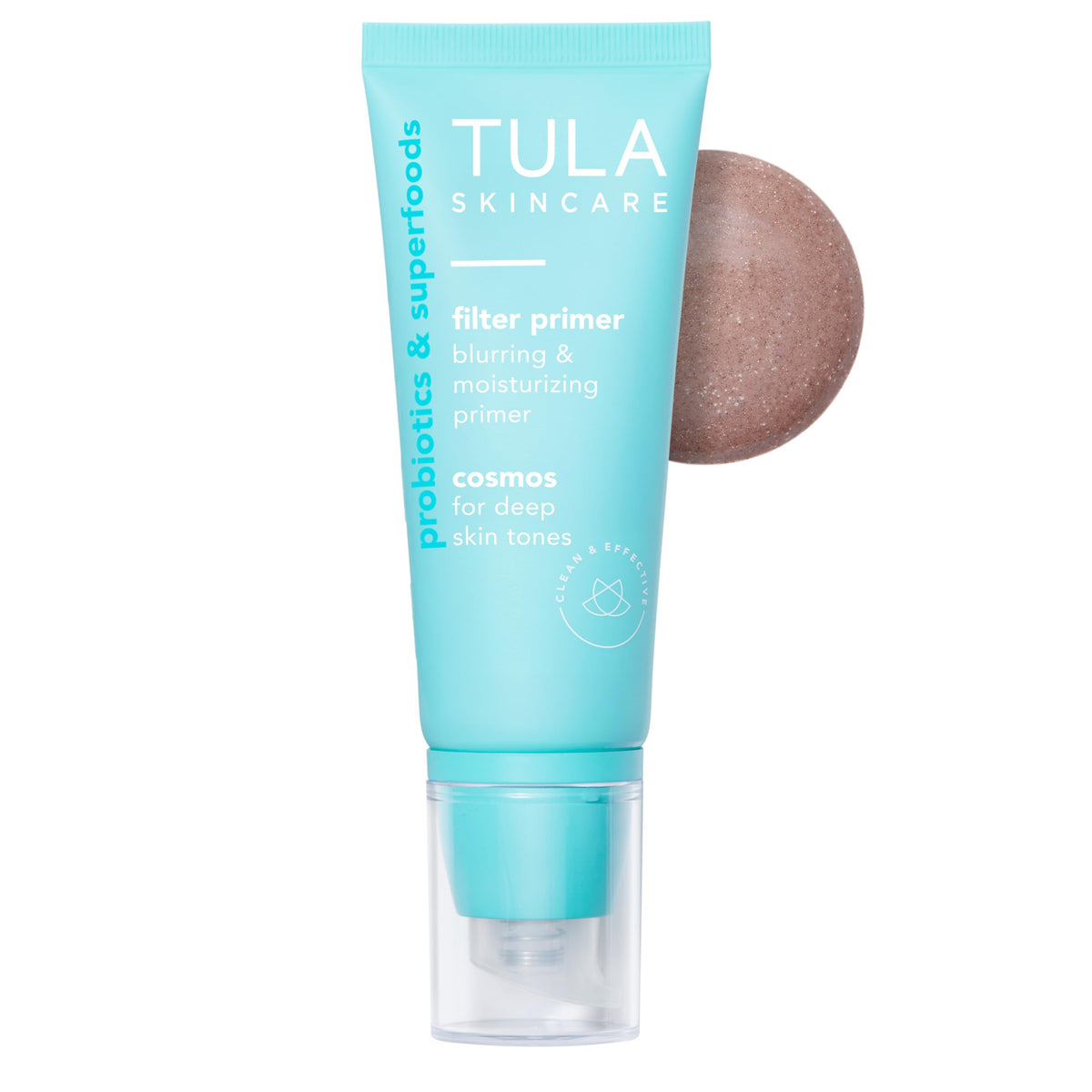 TULA Cosmos primer bottle pour delivers instant smoothing and radiant glow
