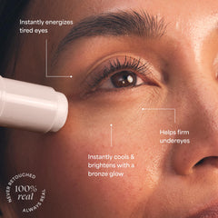 TULA Eye Balm application cooling and brightening the eye area