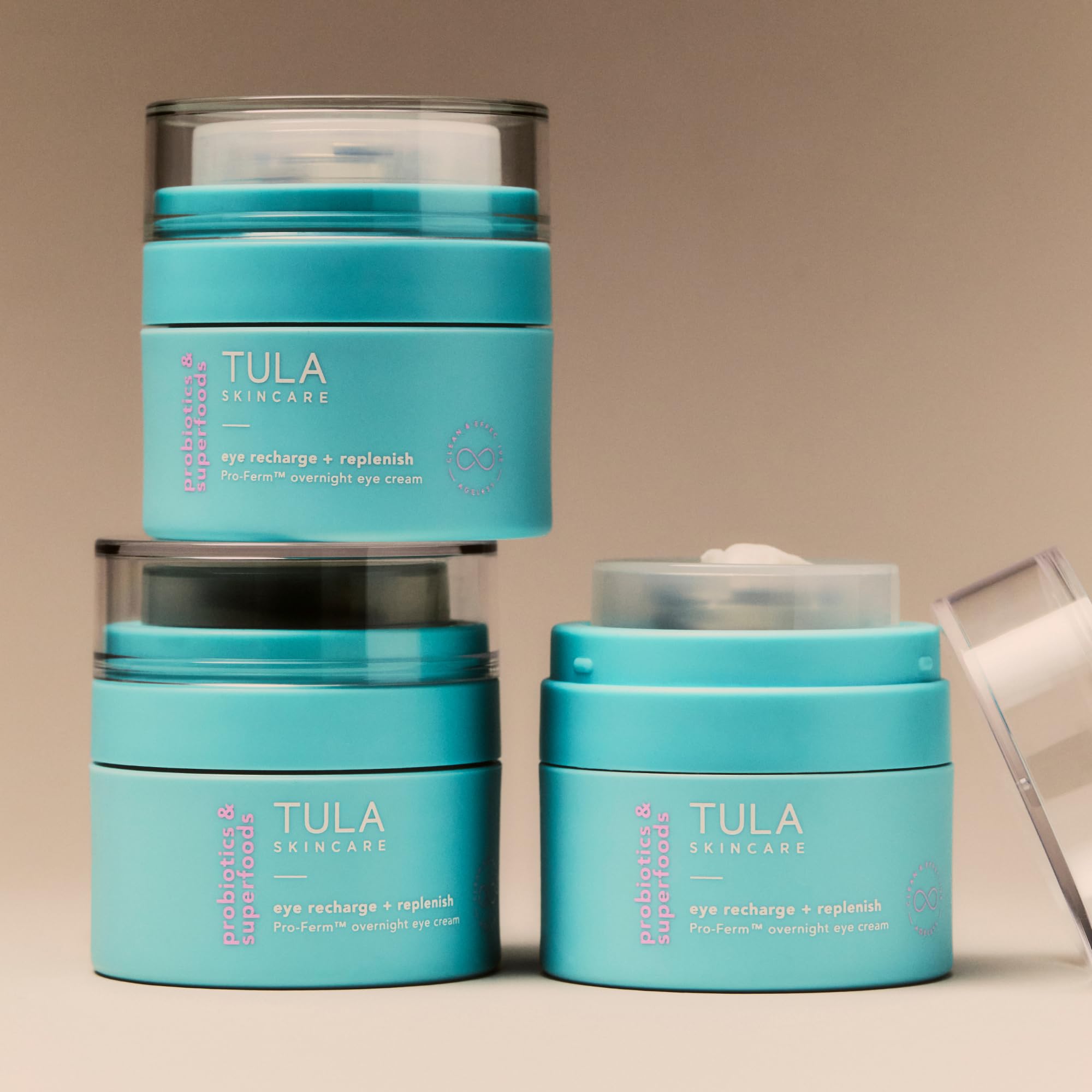 TULA Eye Recharge elasticity support visual hints at firmer-feeling eye area.