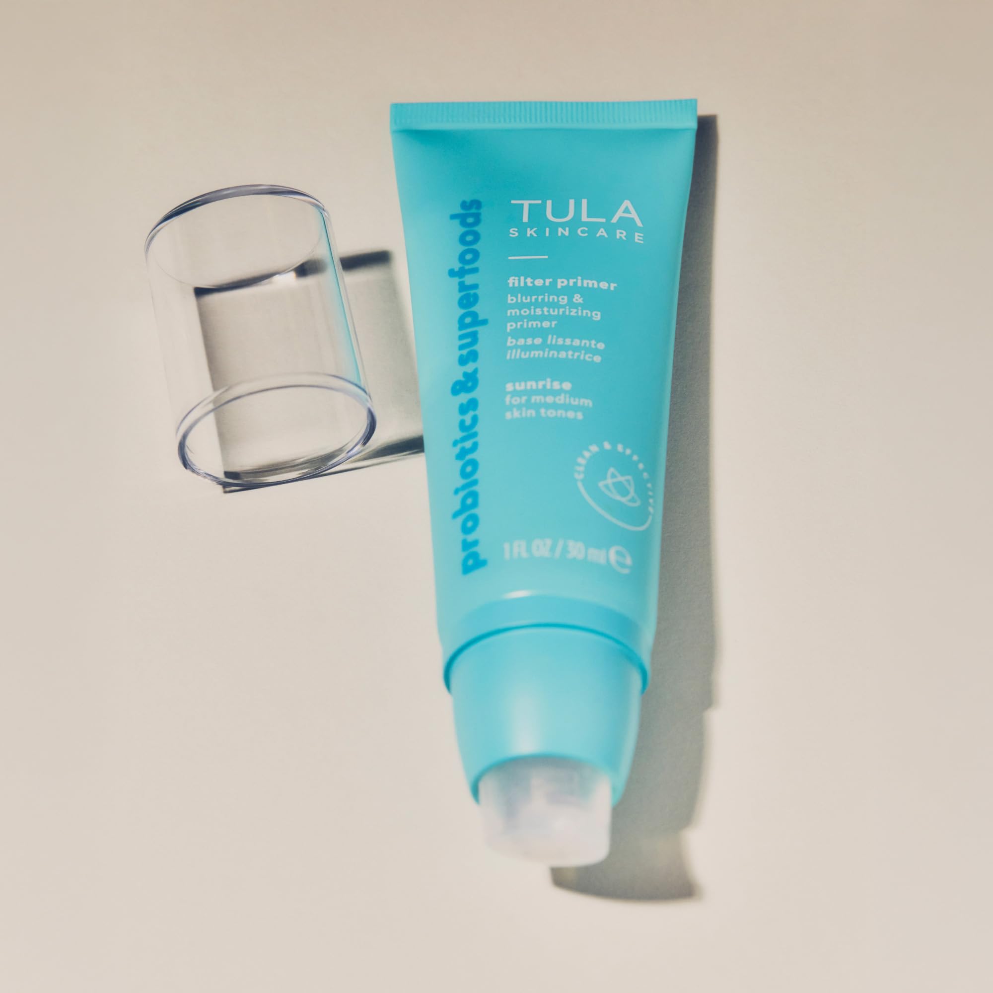 TULA Sunrise primer before-application shows a clean canvas for makeup.