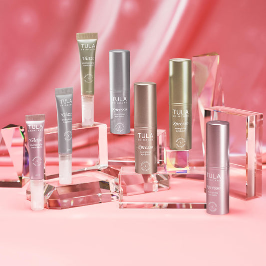TULA Glaze Lip Treatment close-up showing glossy, hydrating lip care.