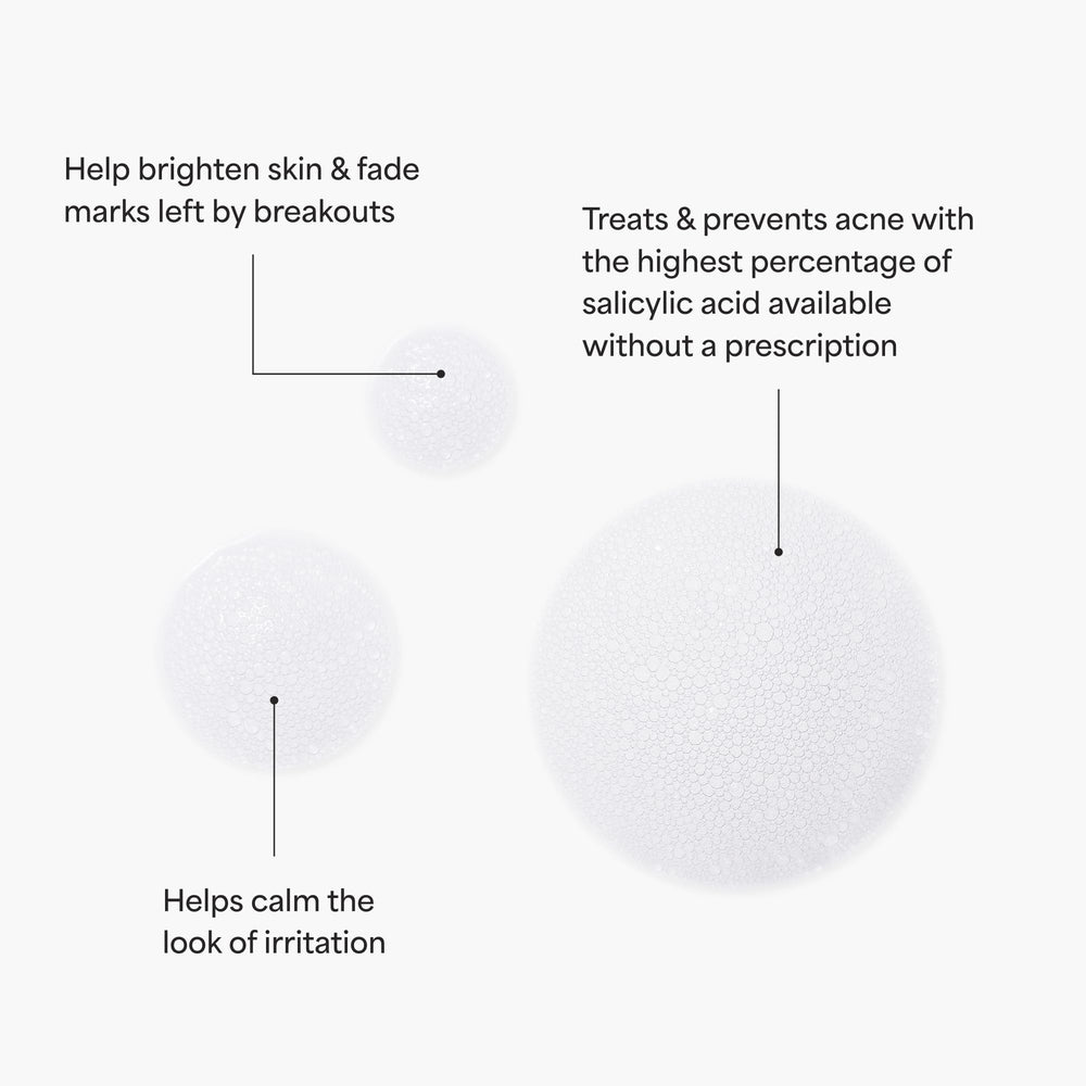 TULA Keep It Clear foam cleanser pump area highlights gentle cleansing with salicylic acid.