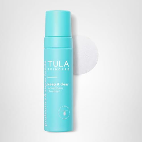 Daily skincare routine shot featuring TULA Keep It Clear for acne prone skin.