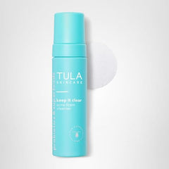 Daily skincare routine shot featuring TULA Keep It Clear for acne prone skin.