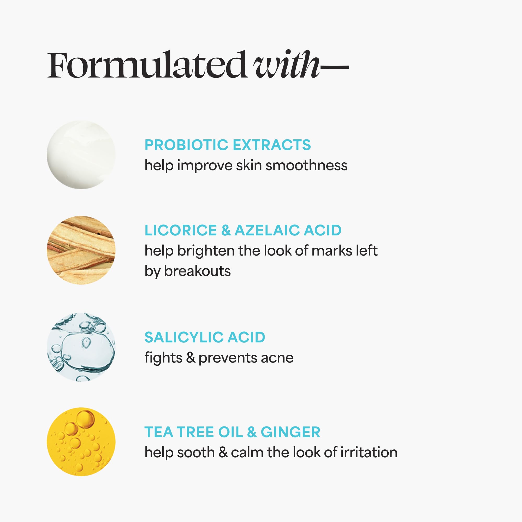 TULA Keep It Clear probiotic formula icon suggests balanced skin after use.