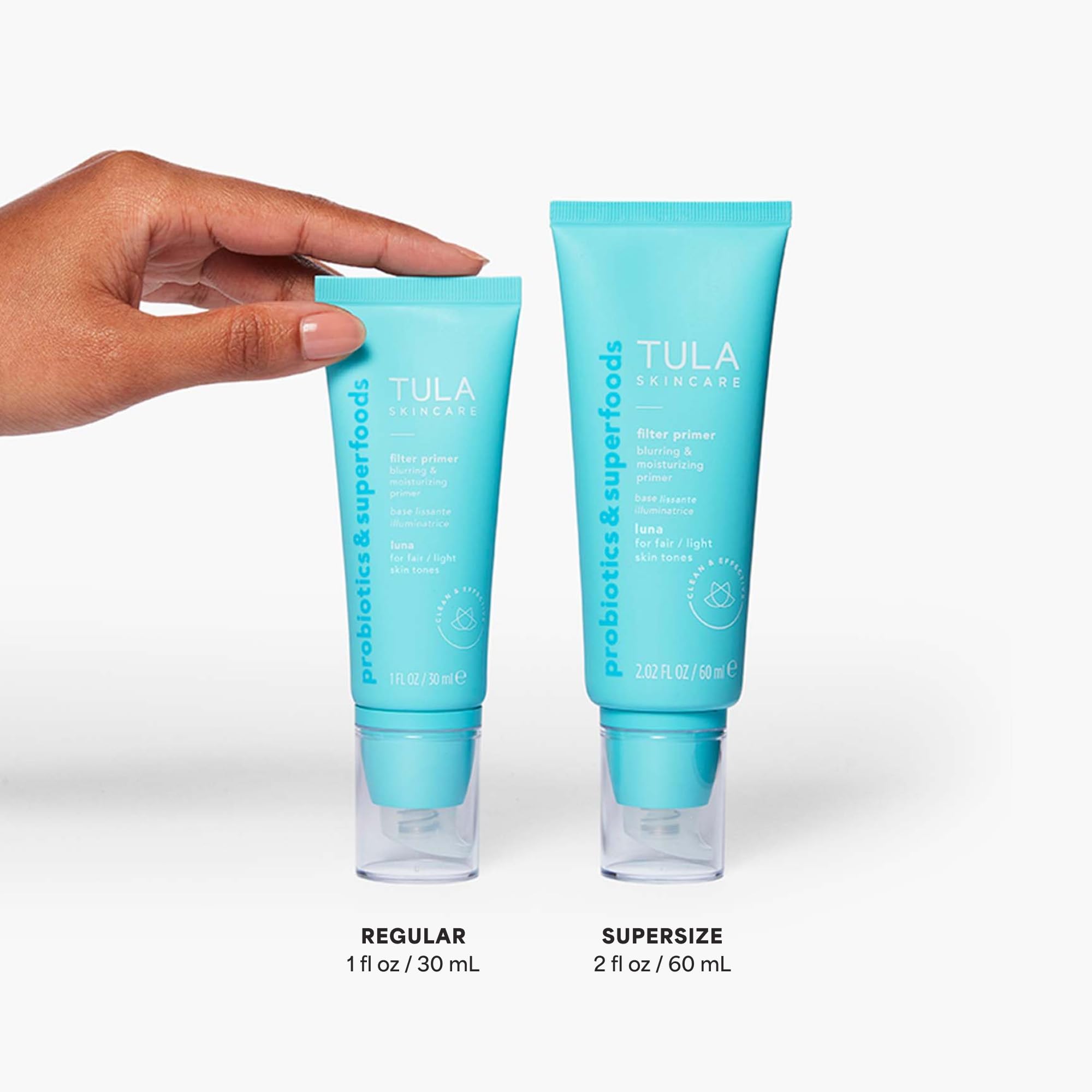 TULA primer Luna packaging box highlights probiotic skincare benefits.