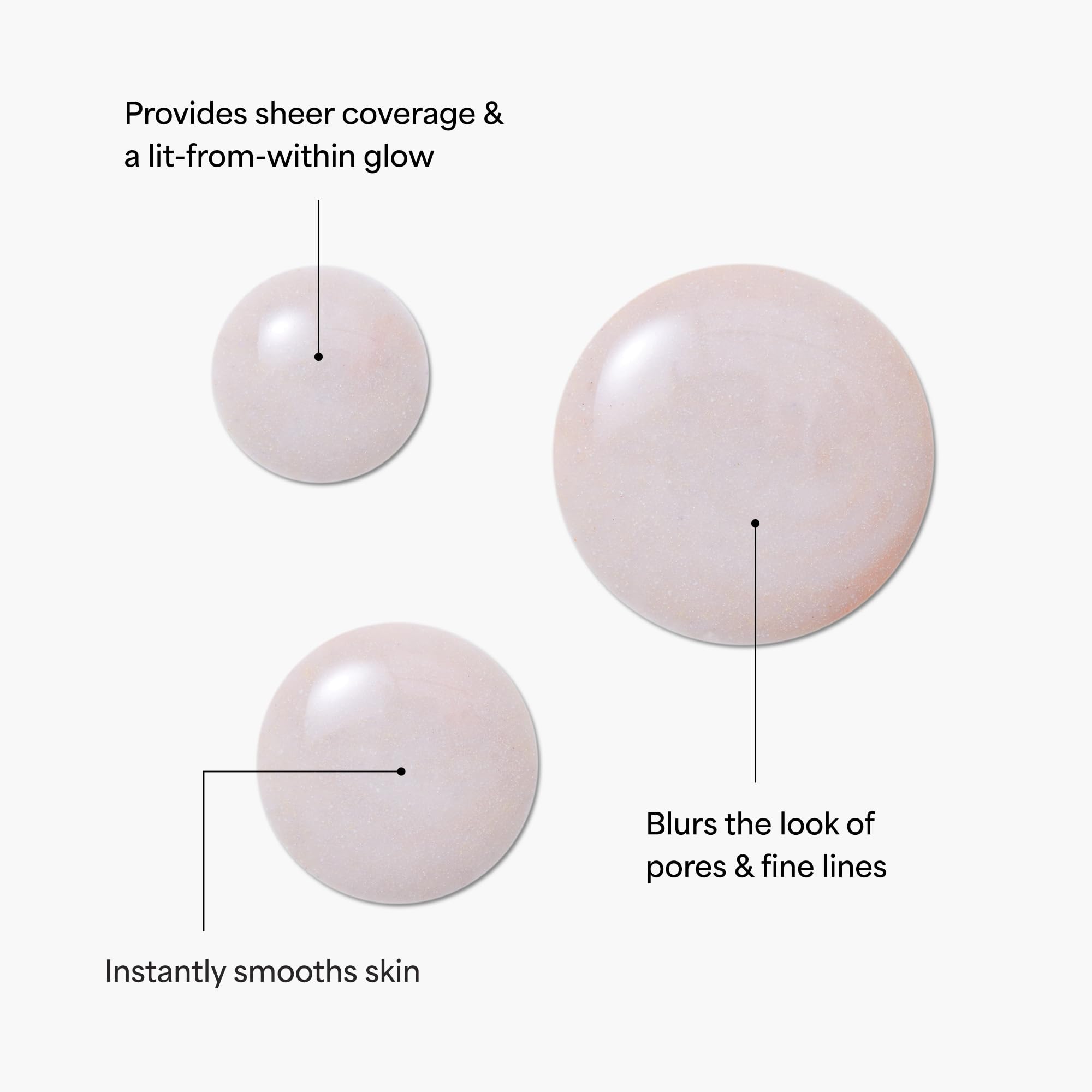 TULA primer Luna swatch shows even texture and hydration potential.