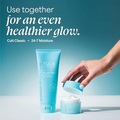 TULA Purifying Face Cleanser after use, skin balanced and nourished