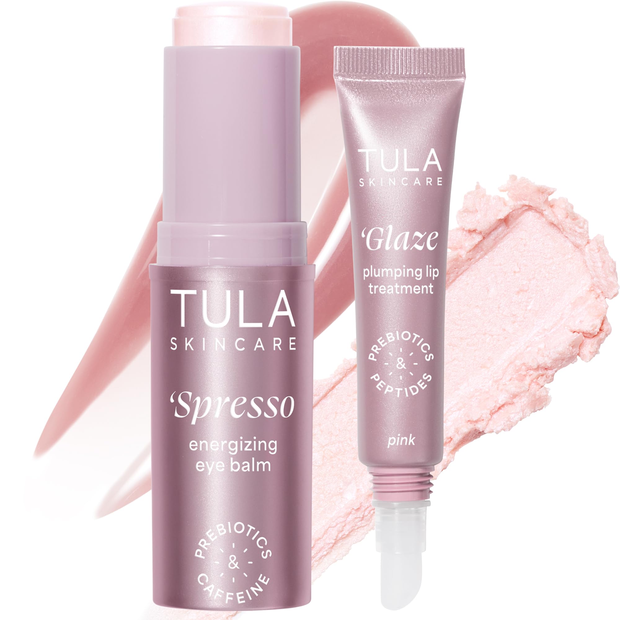 TULA Rose Glow Eye Balm being applied for a refreshed under-eye glow with cooling sensation.