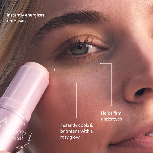 TULA Rose Glow eye balm tube hydrating the delicate under-eye area.