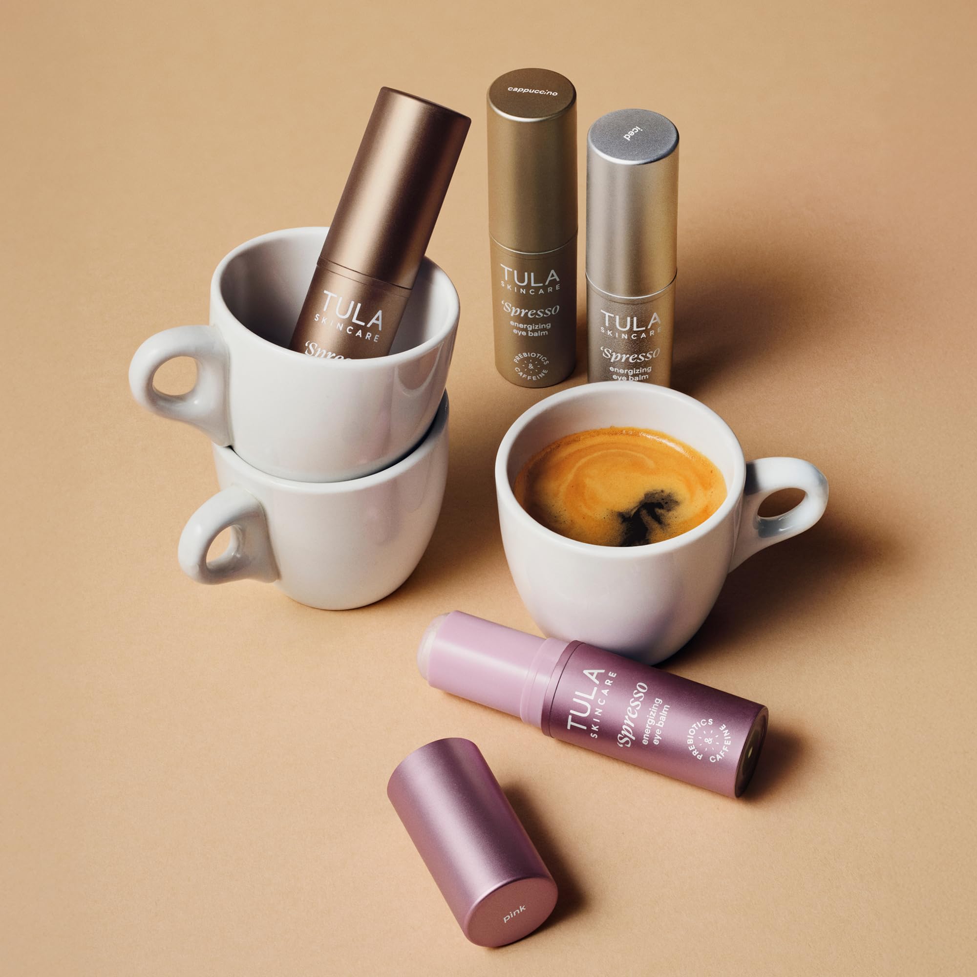 TULA Spresso Energizing Eye Balm cooling formula soothes on contact