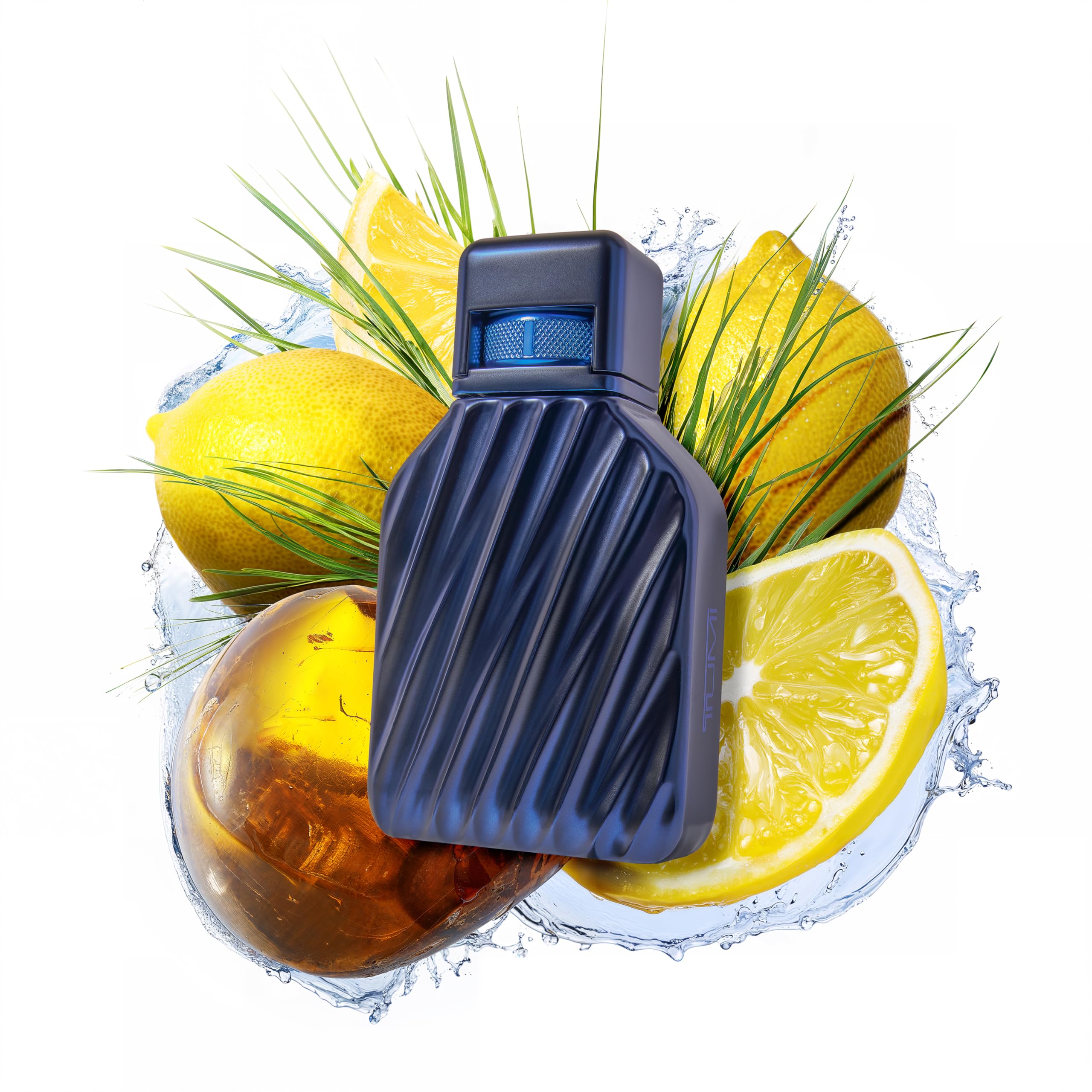 TUMI DUSK cap detail close-up showcases sleek design and finish.