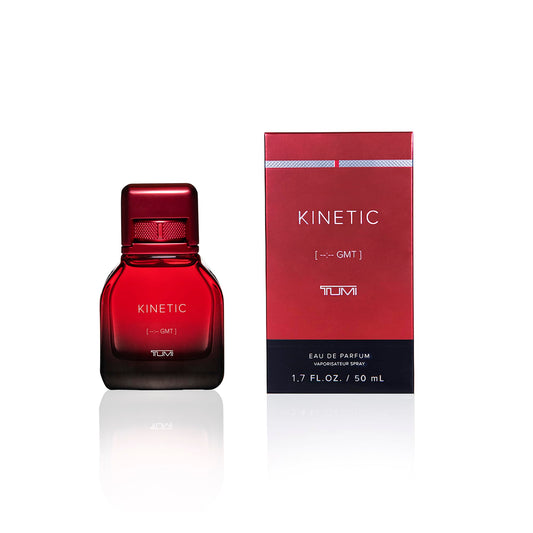 TUMI KINETIC bottle top view highlights premium design for confident presence.