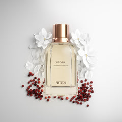 TUMI Utopia Experience Collector box packaging showcasing gifting-worthy presentation and premium branding.