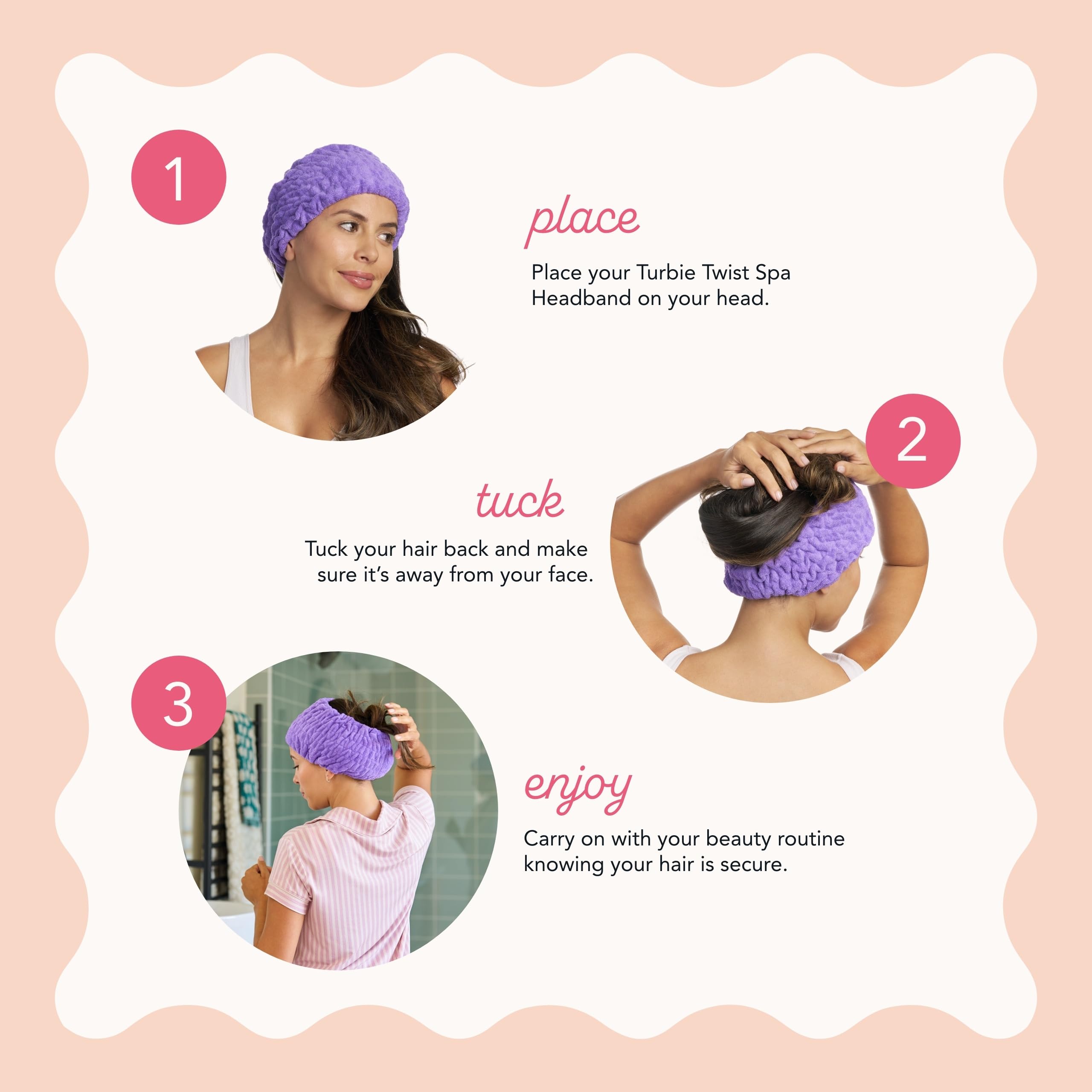 Turbie Twist white headband offers microfiber softness for spa days.