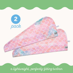 Turbie Twist Mermaid ultra-absorbent microfiber soaks up water quickly.