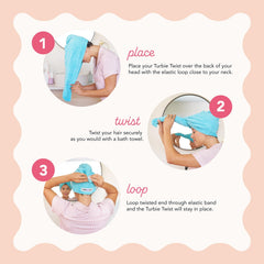 Turbie Twist Mermaid lightweight hair towel wrap ideal for travel.