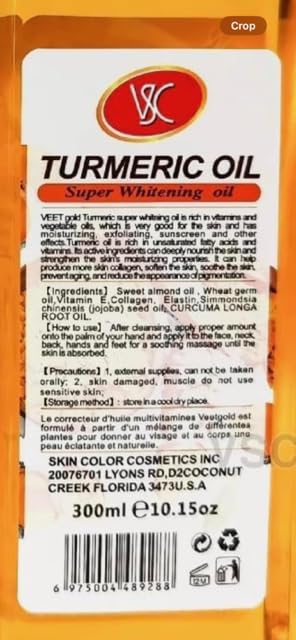 Turmeric Oil Super Whitening application demonstrates massage-ready absorption
