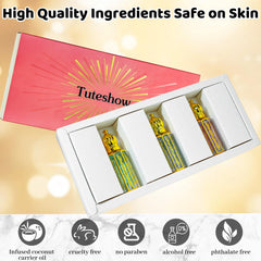 Tuteshow wrist application captures subtle, wearable fragrance for daily use.