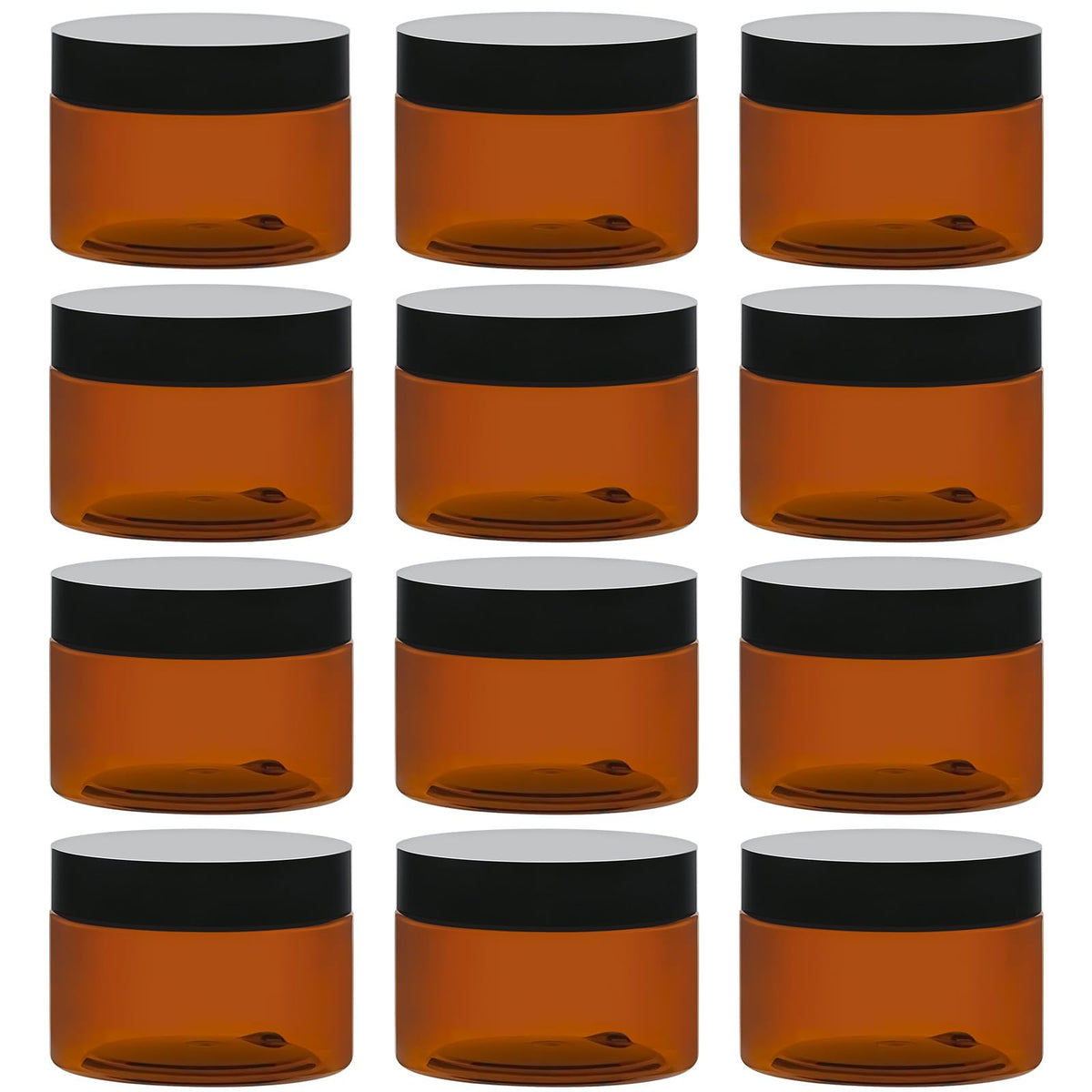 TUZAZO amber 4oz jar with black lid for travel creams.