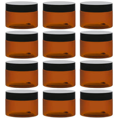 TUZAZO amber 4oz jar with black lid for travel creams.