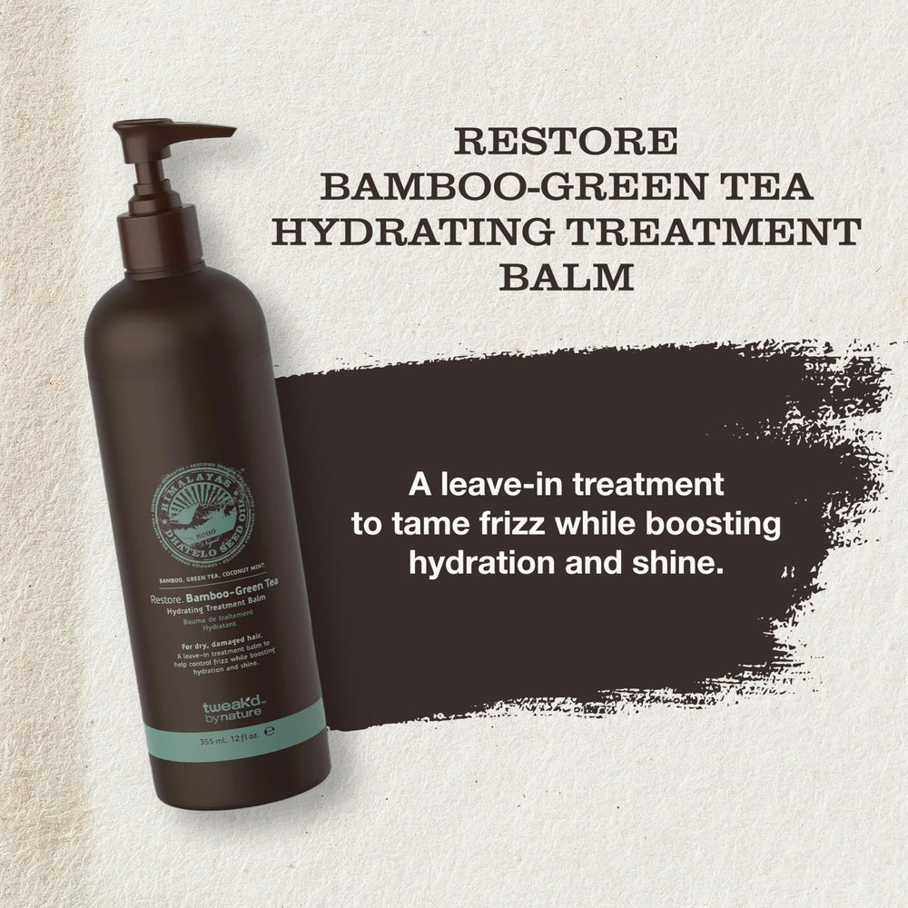 Tweak’d by Nature Restore Leave-In Balm pour cap for quick, easy application