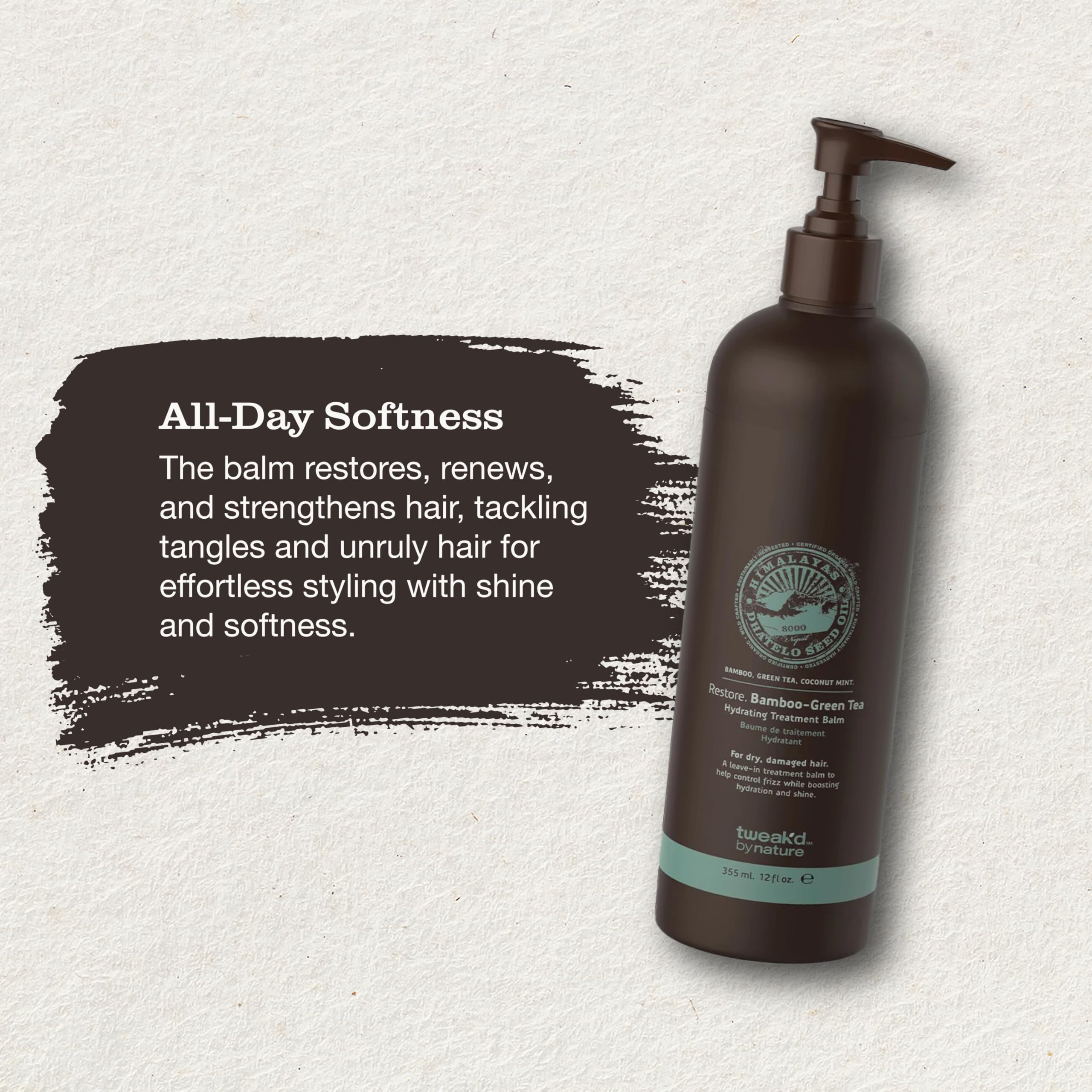 Tweak’d by Nature Restore Leave-In Balm applying to damp hair for detangling