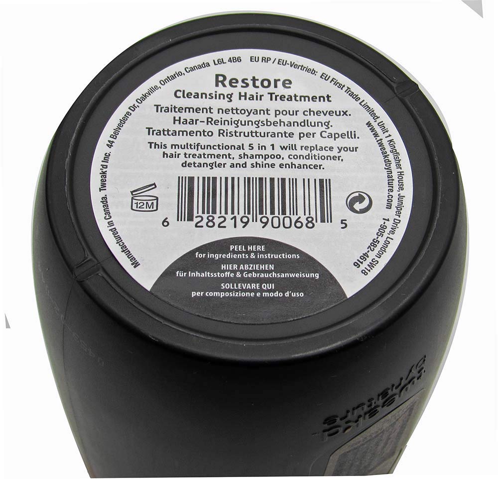 Tweak'd by Nature Restore Cleansing Hair Treatment box, ideal for routine cleansing.