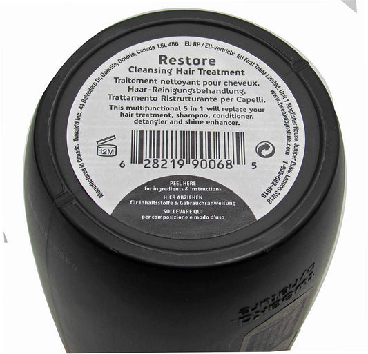 Tweak'd by Nature Restore Cleansing Hair Treatment box, ideal for routine cleansing.