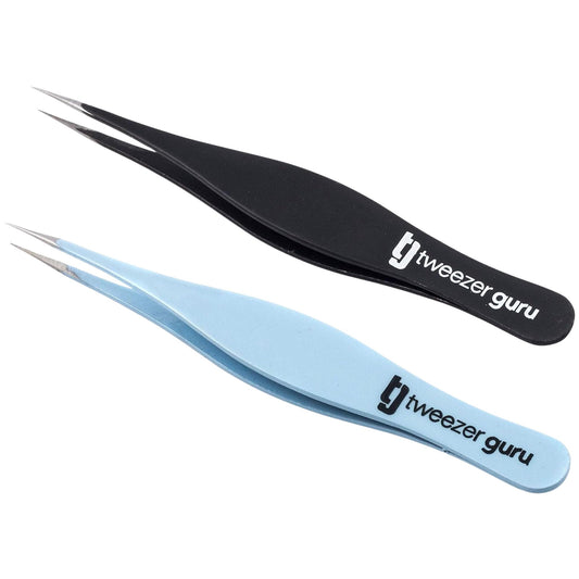 Tweezer Guru needle-nose tweezers with ultra-pointed tip for precise removal.