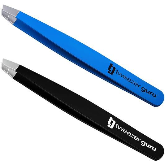 TWEEZER GURU slant pointed tweezers for precise eyebrow shaping and targeted plucking