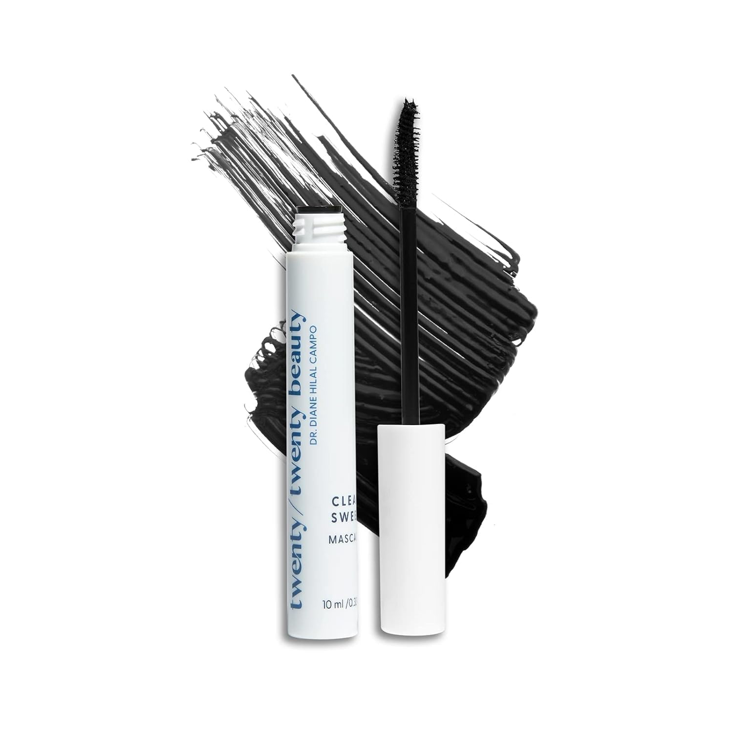 Twenty Twenty Clean Sweep Mascara packaging highlighting a clean formula for sensitive eyes.