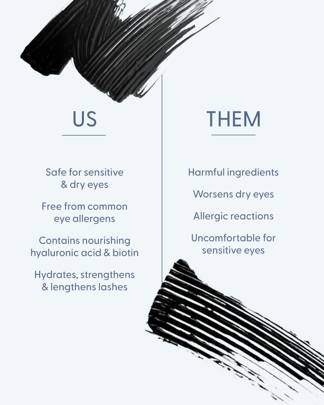 Lashes after applying Twenty Twenty mascara show defined length and subtle fullness.
