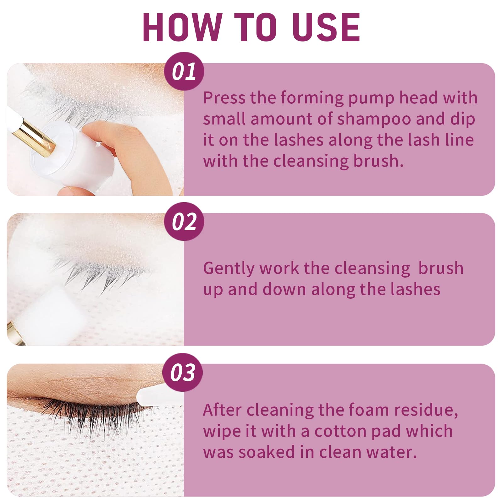 TWILASH BY DLY application routine showing easy lash cleansing