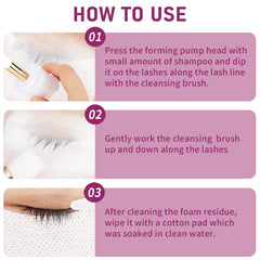 TWILASH BY DLY application routine showing easy lash cleansing