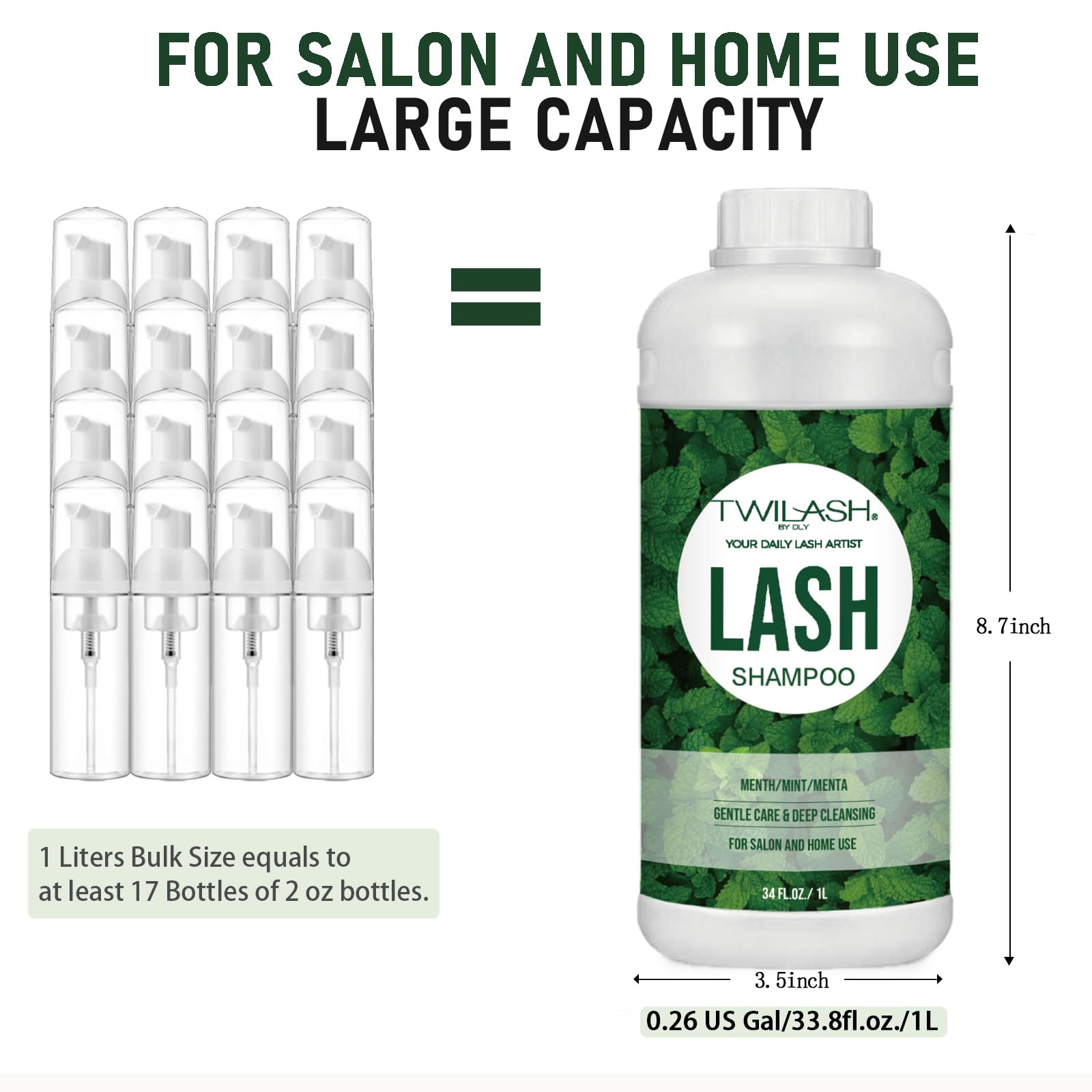 Twilash by DLY lash cleanser with rich lather, suitable for salon and home.