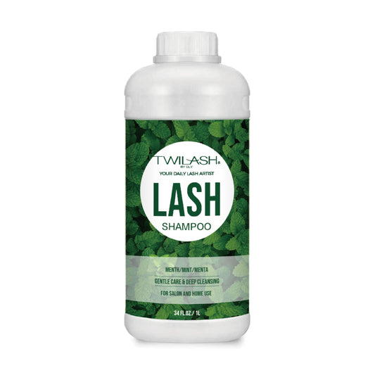 Twilash by DLY lash shampoo bottle with gentle foaming formula for clean lashes.