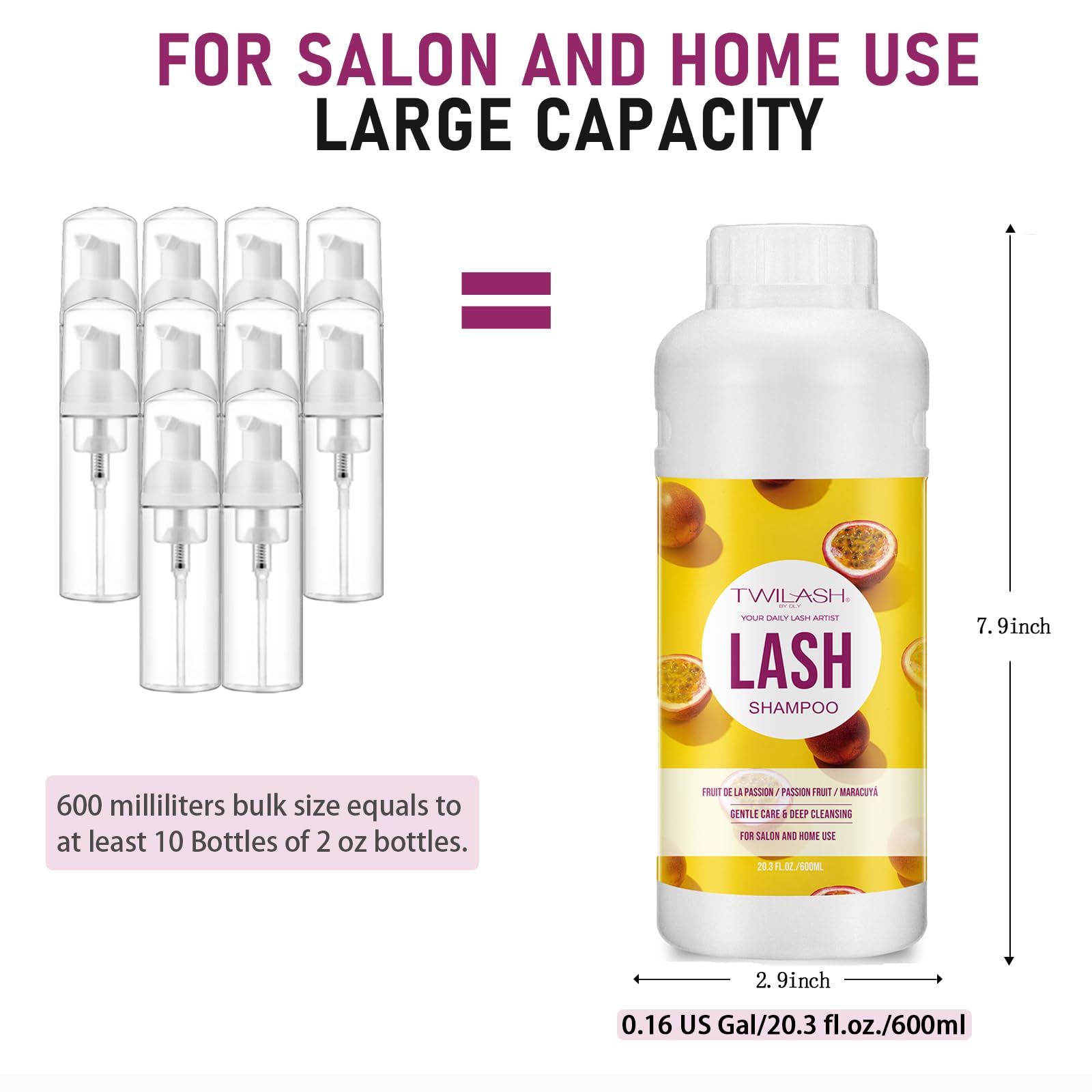 Close-up of TWILASH BY DLY foaming lash shampoo lather
