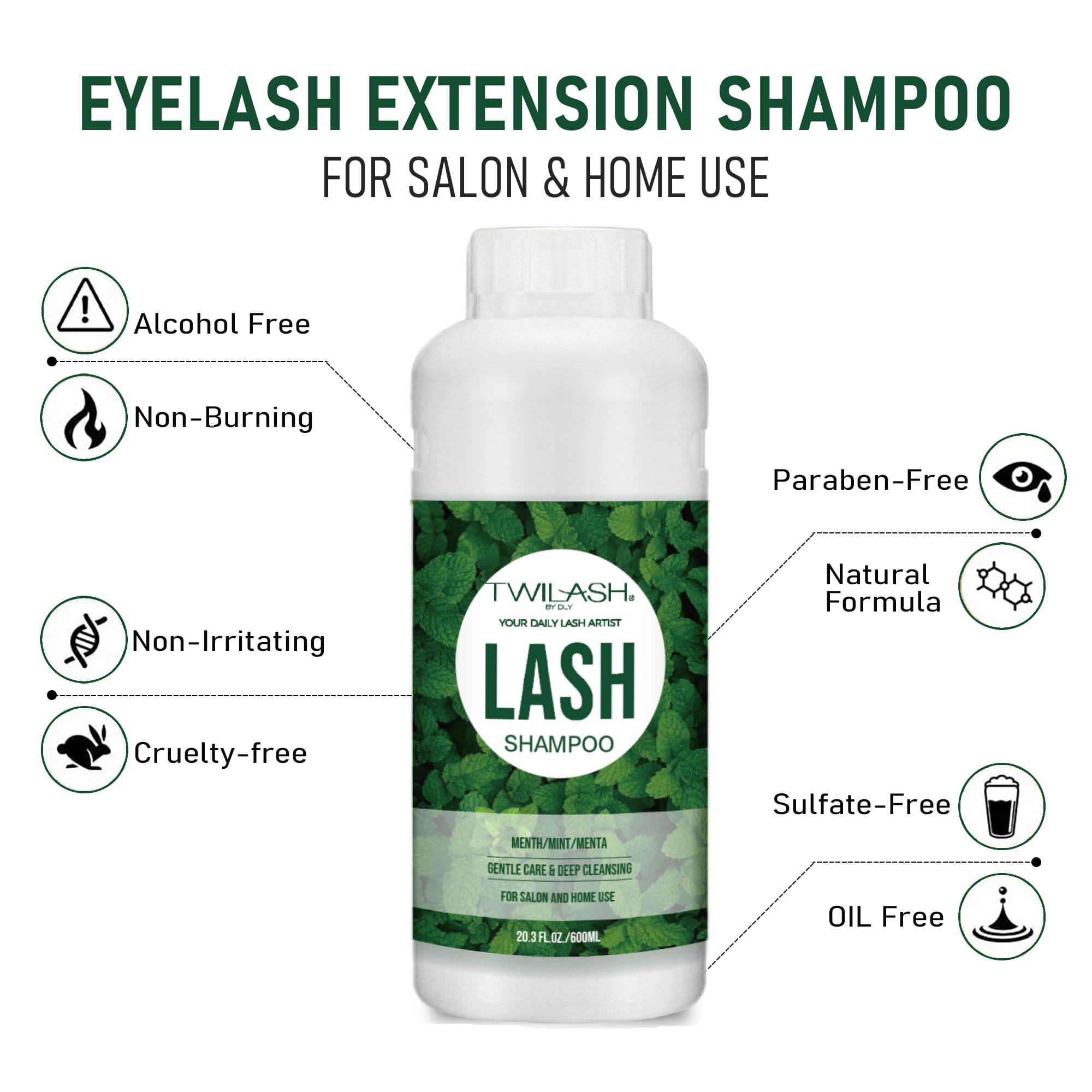 TWILASH BY DLY lash shampoo foaming texture demonstrating gentle cleansing
