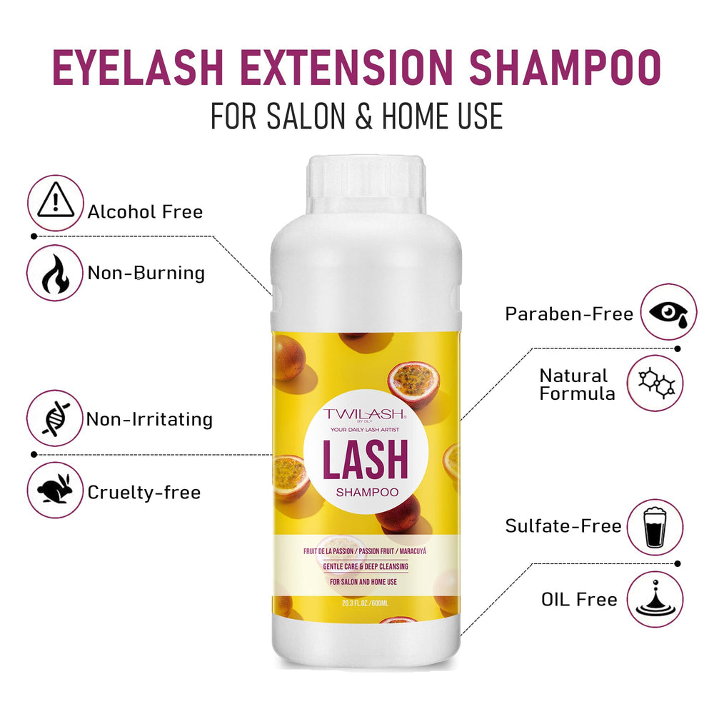 TWILASH BY DLY lash shampoo bottle shown for salon use
