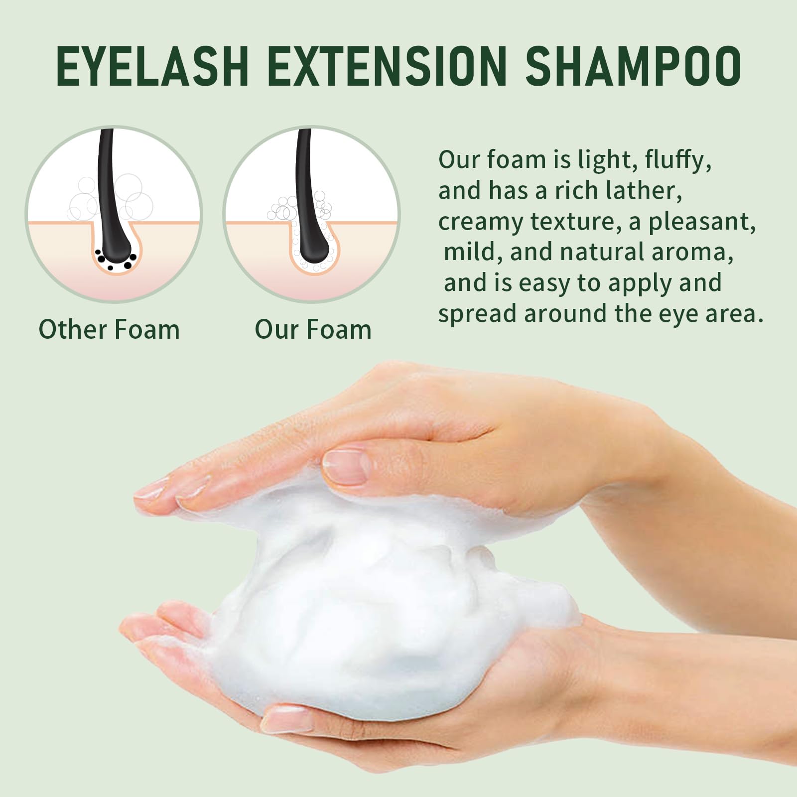 Twilash by DLY eye-friendly foam close-up for safe makeup removal.