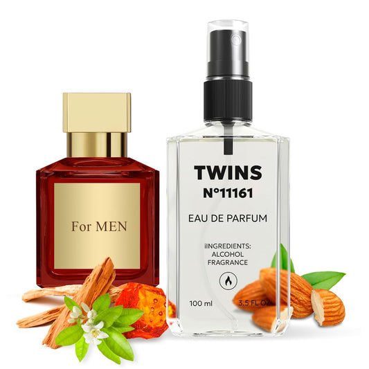 TWINS PARFUM Impression of Bac. Rou. 540 bottle front, premium packaging for gifting.
