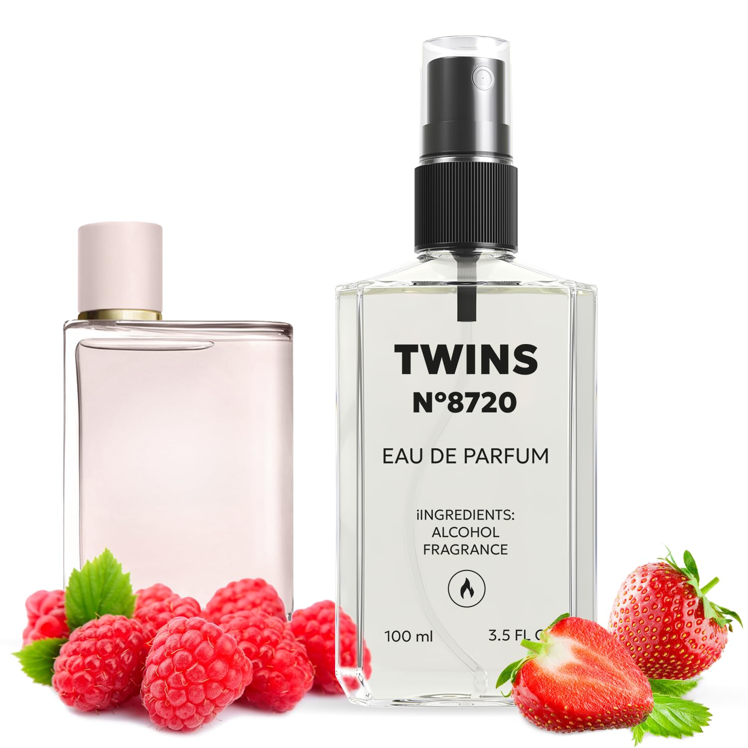 TWINS Impression of Br. Her perfume bottle, front view, ready for daily wear.