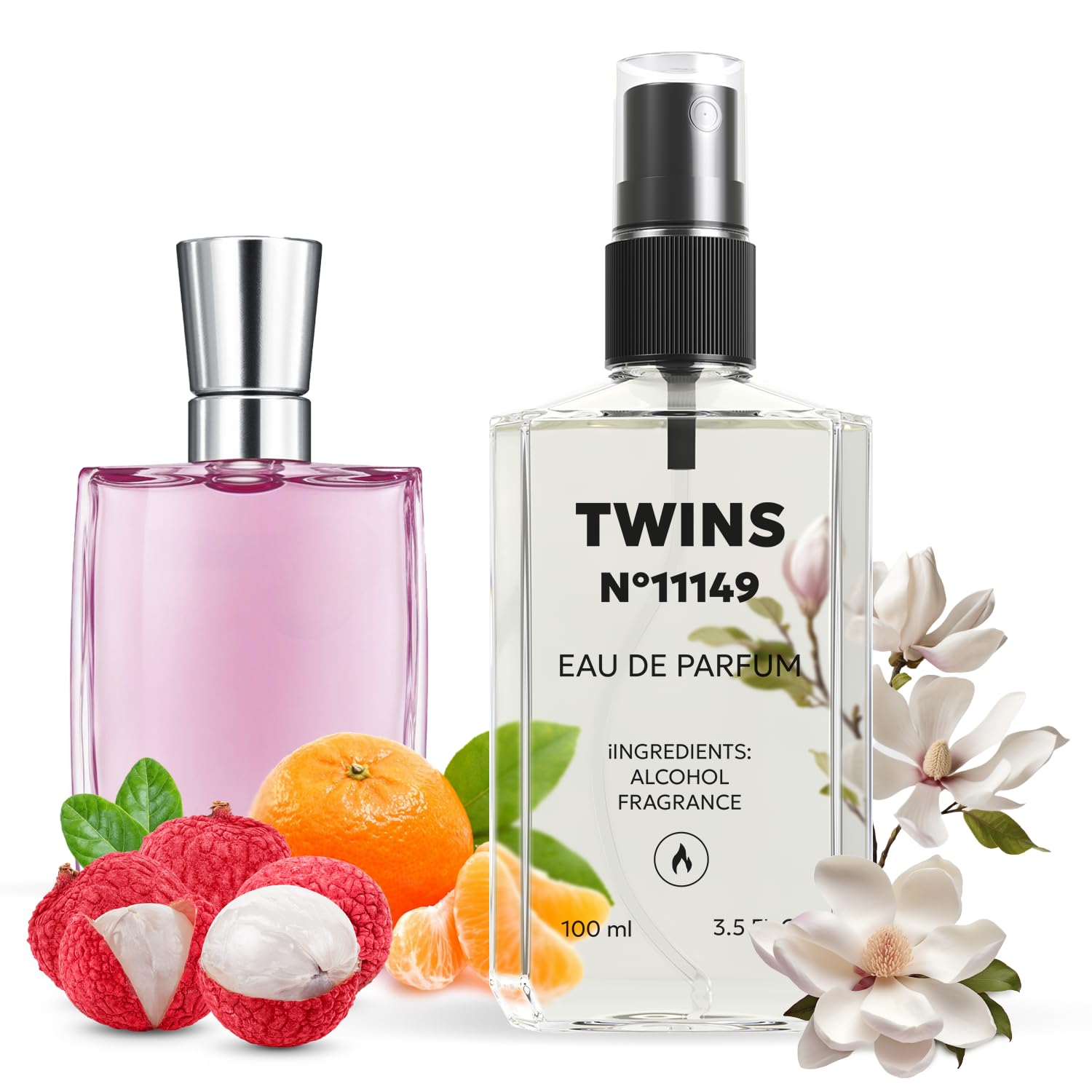 TWINS Impression of Miracle bottle front shows an elegant floral profile for daily wear.