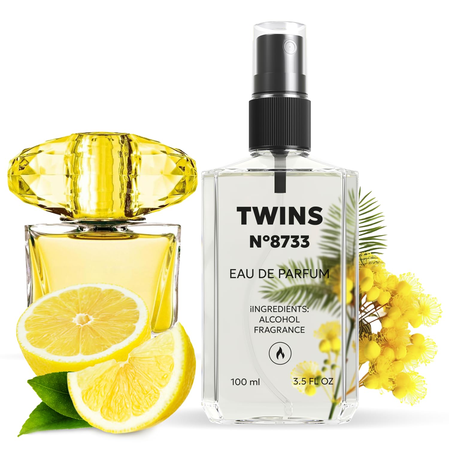TWINS PARFUM Impression of Yellow Diamond bottle on a clean surface for everyday elegance.