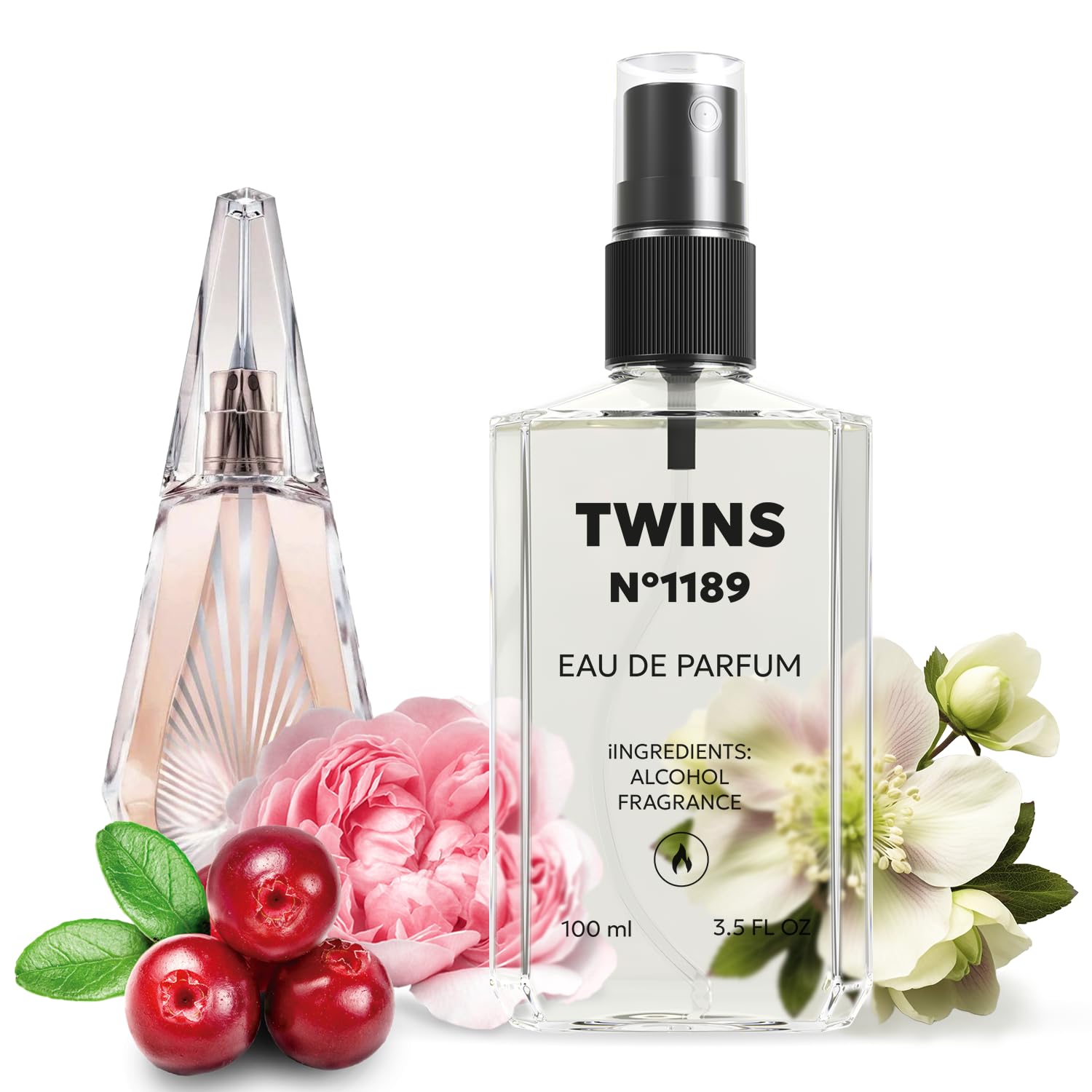 TWINS PARFUM Impression An Ou Demon bottle, all-day floral scent for evening wear.